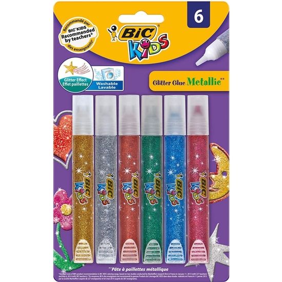 BLISTER 6 PEGAMENTOS GLITTER BIC 19X12 image 0