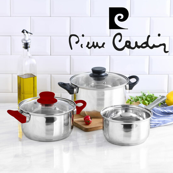 BATERIA DE COCINA 5 PIEZAS PIERRE CARDIN ECLAT DE ACERO INOXIDABLE CON JUEGO DE SARTENES (20/24/28 CM) SAN IGNACIO JOLIE EN ALUMINIO FORJADO image 1