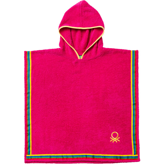 ALBORNOZ PONCHO DE NIÑO 65X65CM 380 GSM 100% ALGODÓN ROSA KIDS BE image 0