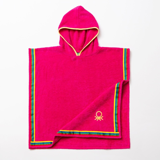 ALBORNOZ PONCHO DE NIÑO 65X65CM 380 GSM 100% ALGODÓN ROSA KIDS BE image 1