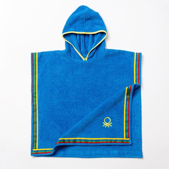 ALBORNOZ PONCHO DE NIÑO 65X65CM 380 GSM 100% ALGODÓN AZUL KIDS BE image 1