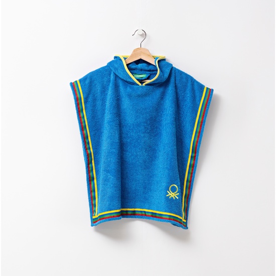 ALBORNOZ PONCHO DE NIÑO 65X65CM 380 GSM 100% ALGODÓN AZUL KIDS BE image 2