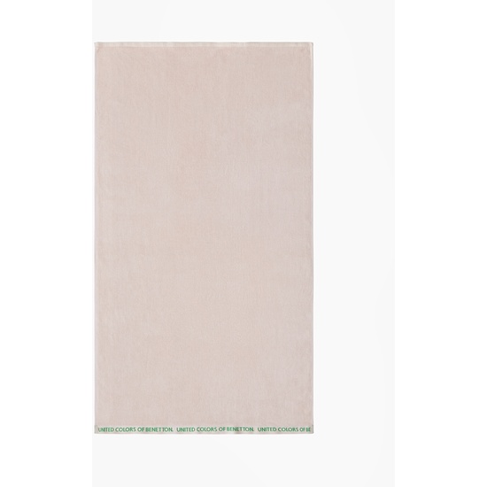 TOALLA DE PLAYA 90X160CM 380GSM 100% ALGODÓN VELOUR BEIGE CON LOGO NEUTRAL BE image 1