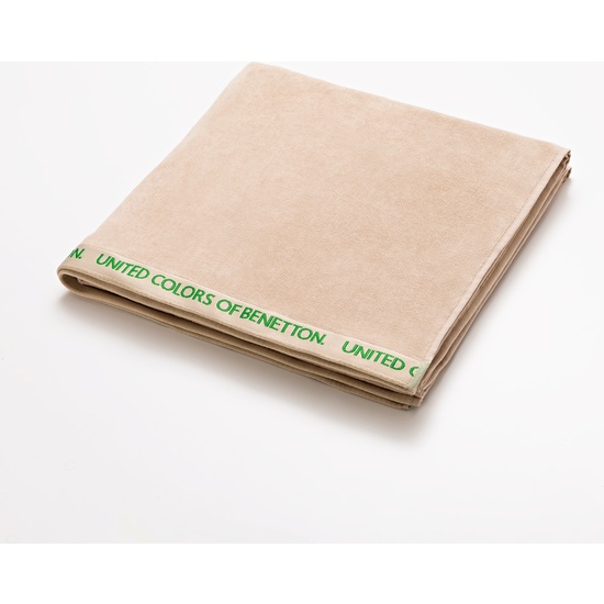 TOALLA DE PLAYA 90X160CM 380GSM 100% ALGODÓN VELOUR BEIGE CON LOGO NEUTRAL BE image 3