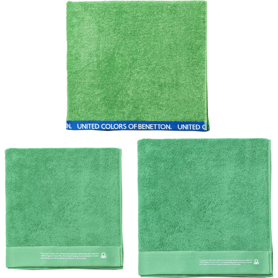 JUEGO DE 3 TOALLAS 70X140 + 90X150 + 90X160CM ALGODÓN ORGÁNICO 450GSM VERDE BENETTON image 0