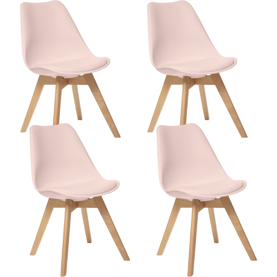 4X SILLA "BAYA", ROSA PALO, PATAS DE MADERA DE HAYA image 0