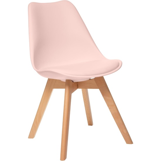 4X SILLA "BAYA", ROSA PALO, PATAS DE MADERA DE HAYA image 1