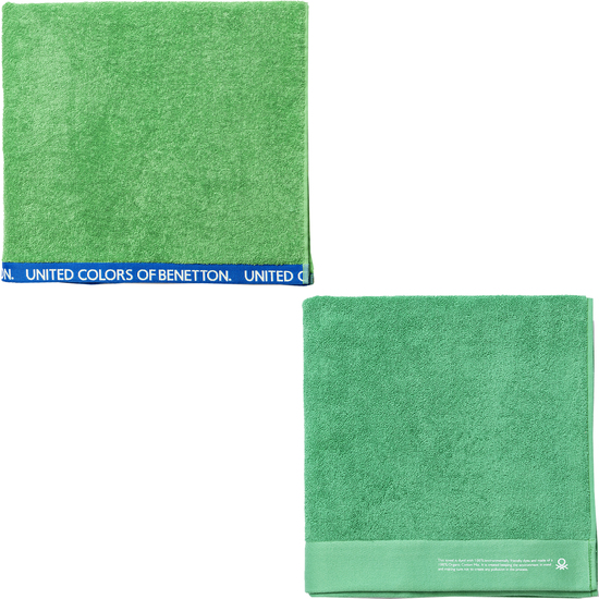 JUEGO DE 2 TOALLAS 90X150CM + 90X160CM ALGODÓN ORGÁNICO 450GSM VERDE BENETTON image 0