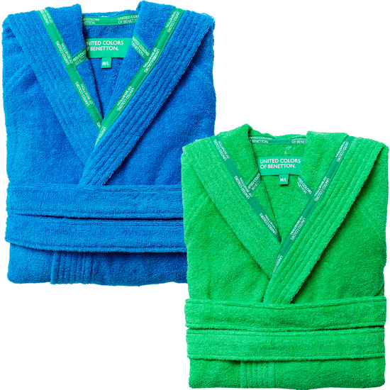 PACK DE 2 ALBORNOCES CON CAPUCHA BENETTON image 0