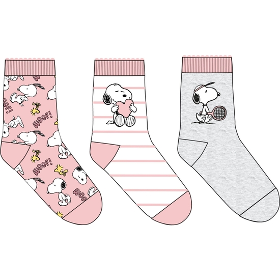 SNOOPY PACK 3 CALCETINES SURTIDOS TALLAS 23 A 34 image 0