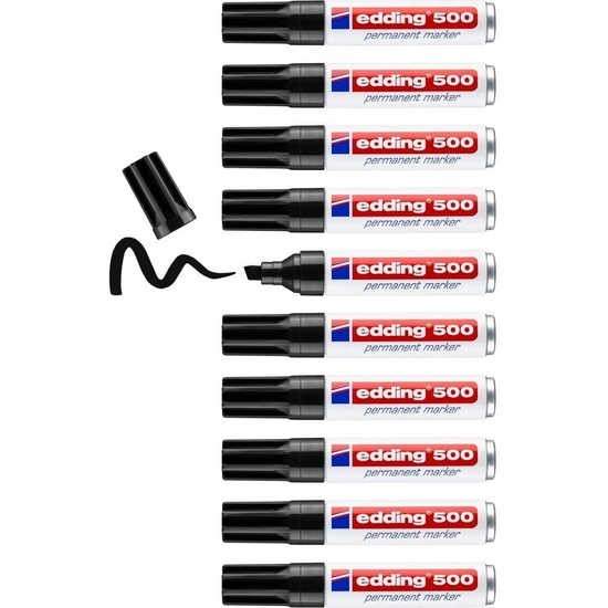 PACK 10 ROTULADOR EDDING 500 NEGRO image 1