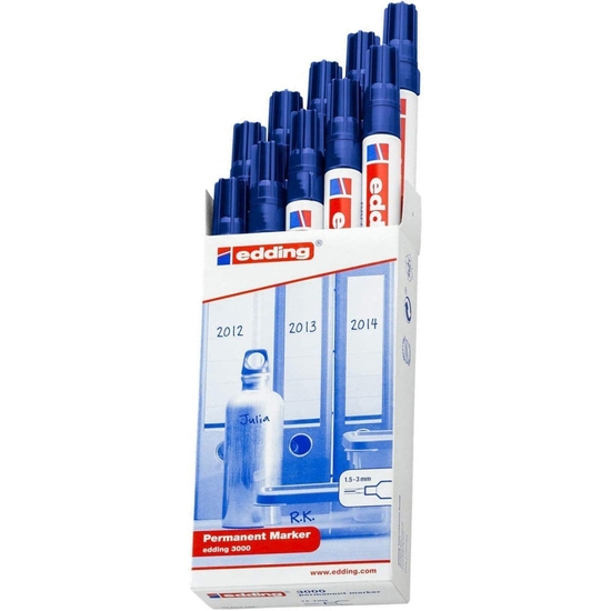 PACK 10 ROTULADOR EDDING 3000 PERMANENTE AZUL image 0