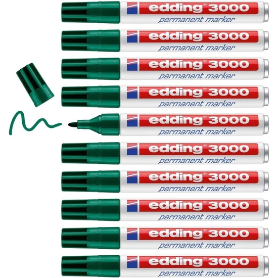 PACK 10 ROTULADOR EDDING 3000 PERMANENTE VERDE image 1