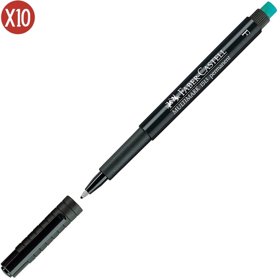 PACK 10 ROTULADOR FABER-CASTELL MULTIMARK F NEGRO image 0