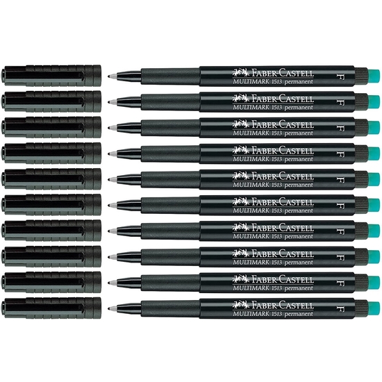 PACK 10 ROTULADOR FABER-CASTELL MULTIMARK F NEGRO image 1