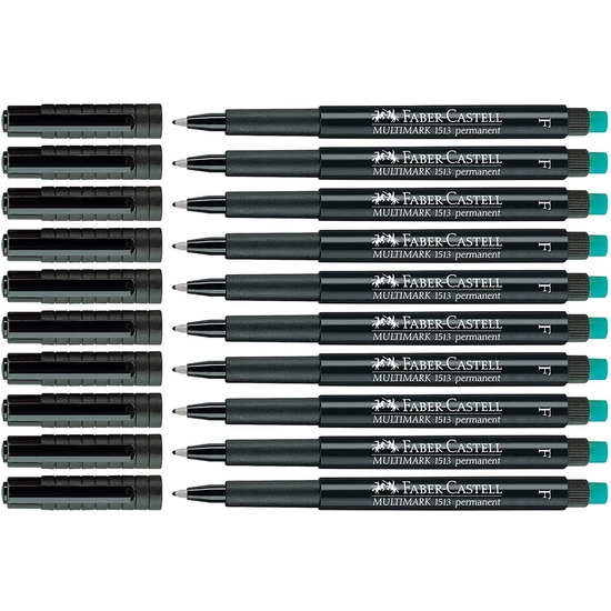 PACK 10 ROTULADOR FABER-CASTELL MULTIMARK F NEGRO image 1