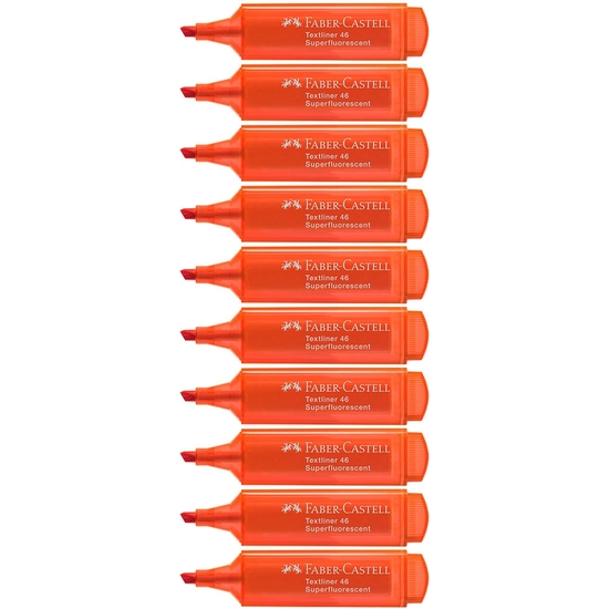 PACK 10 ROTULADOR FLUORESCENTE FABER-CASTELL NARANJA image 1