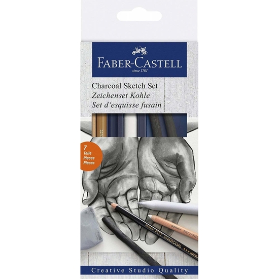 SET CREATIVO FABER-CASTELL CARBONCILLO 7 PIEZAS image 0