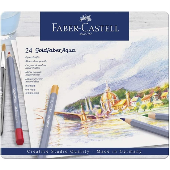 ESTUCHE METAL 24 LÁPICES ACUARELABLES FABER-CASTELL image 0