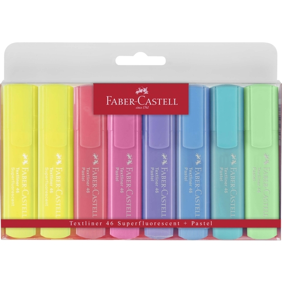 BOLSA 8 MARCADORES FABER-CASTELL FLÚOR PASTEL image 0