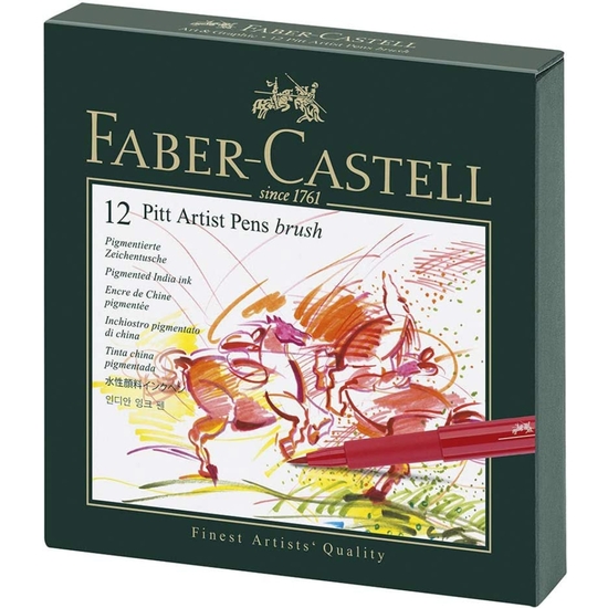 ESTUCHE FABER-CASTELL PITT 12 ROTULADORES PUNTA PINCEL image 0