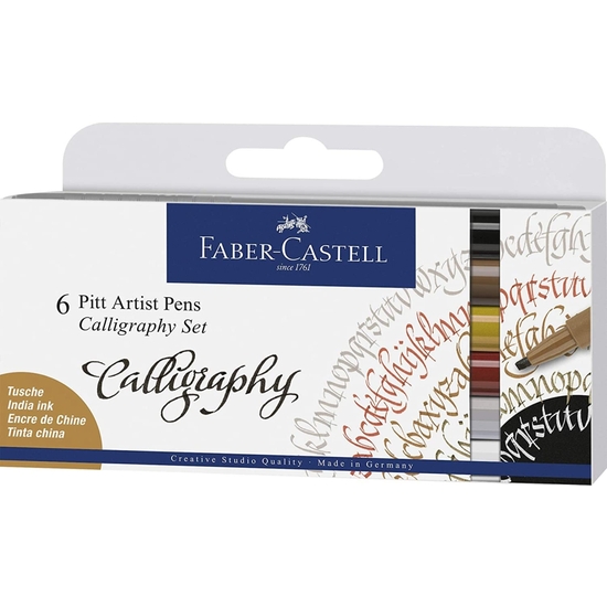 ESTUCHE FABER-CASTELL PITT 6 ROTULAD TINTA CHINA image 0