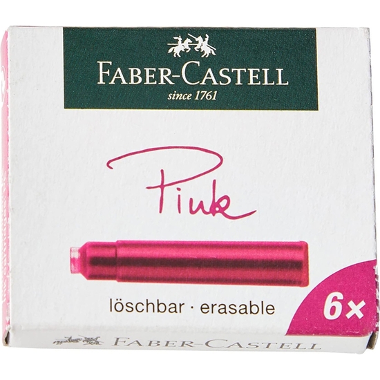 CAJITA 6 CARTUCHOS TINTA PLUMA FABER-CASTELL ROSA image 0