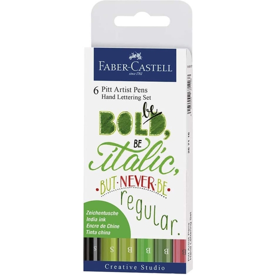 ESTUCHE FABER-CASTELL PITT 6 CREATIV LETTERING VERDES image 0