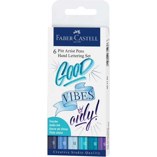 ESTUCHE FABER-CASTELL PITT 6 CREATIV LETTERING AZULES image 0