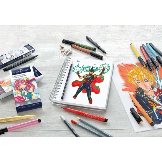 ESTUCHE FABER-CASTELL PITT 6 ROTULAD COMICS COLORES image 2