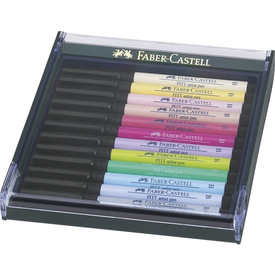 ESTUCHE FABER-CASTELL PITT 12 ROTULAD TONOS PASTEL image 0