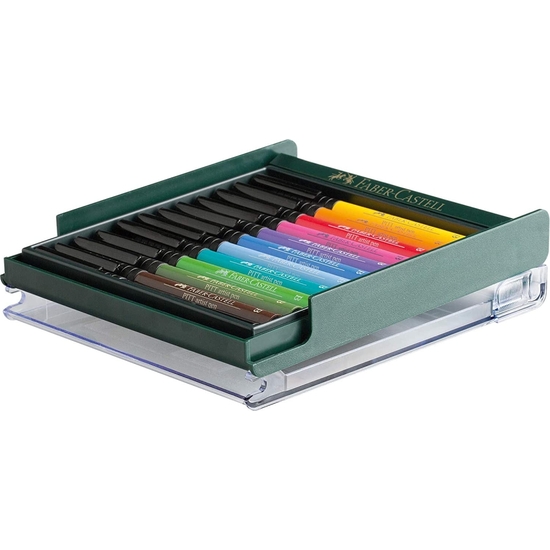 ESTUCHE FABER-CASTELL PITT 12 ROTULAD TONOS FUERTES image 0