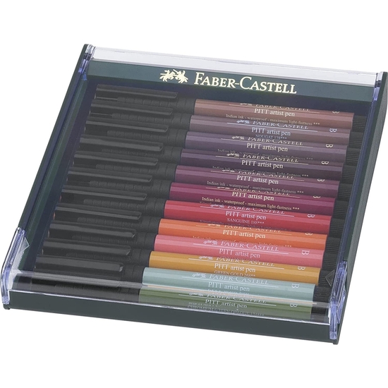 ESTUCHE FABER-CASTELL PITT 12 ROTULAD TONOS TIERRA image 0