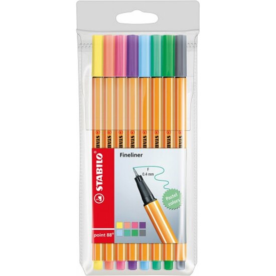 STABILO 88 PACK x 8 FINELINER 0.4mm PASTEL image 0