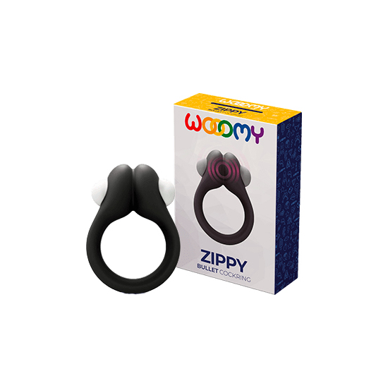 WOOOMY ZIPPY VIBRATING RING WITH BULLET BLACK image 0