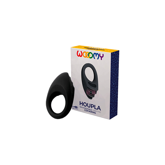 WOOOMY HOUPLA RECHARGEABLE VIBRATING RING BLACK image 0