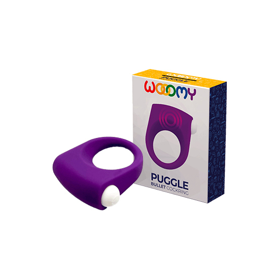 WOOOMY PUGGLE VIBRATING RING WITH BULLET PURPLE image 0