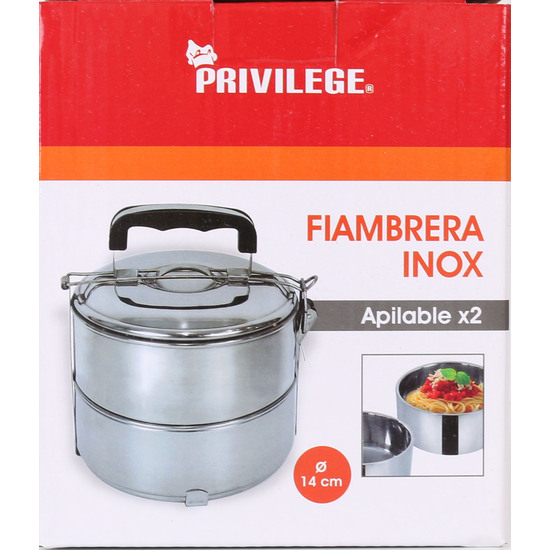 FIAMBRERA CON PLATO DOBLE 14CM ACERO PRIVILEGE image 1