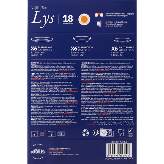 VAJILLA AMBAR 18 PC LYS image 2