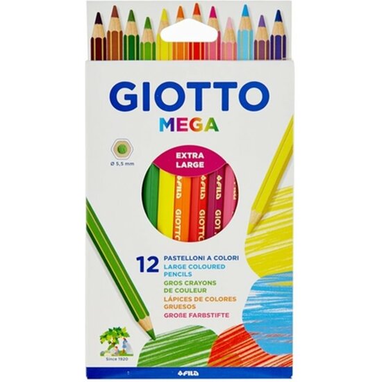 12 LAPICES COLORES GIOTTO MEGA image 0