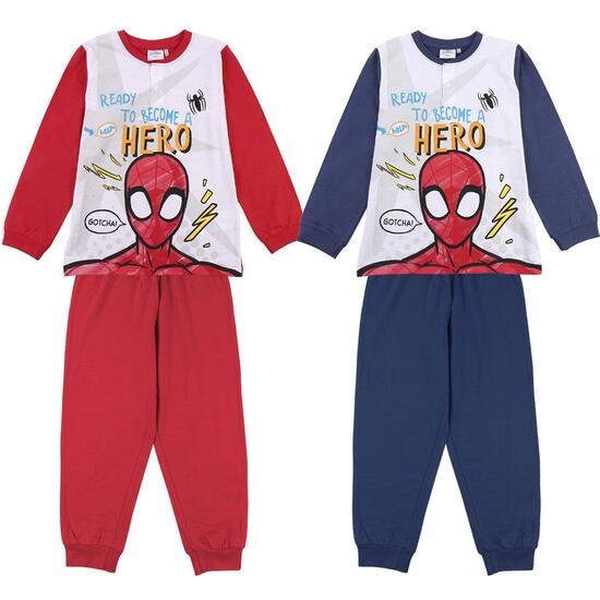 PIJAMA LARGO SINGLE JERSEY ALGODÓN SPIDERMAN BLUE image 0