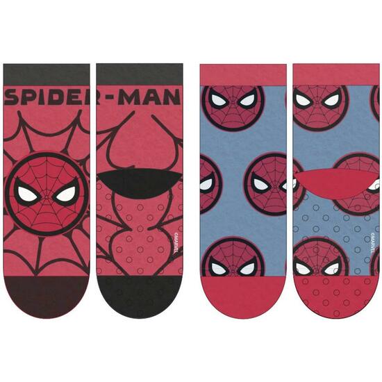 CALCETIN ANTIDESLIZANTE 2 PIEZAS SPIDERMAN MULTICOLOR image 0