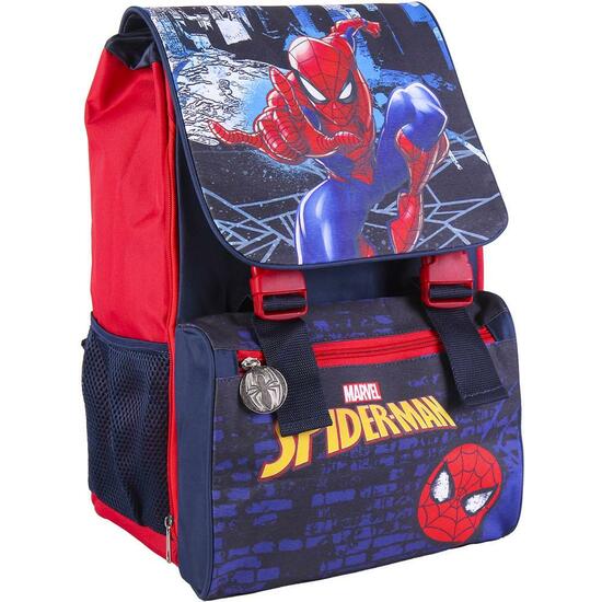 MOCHILA ESCOLAR GRANDE EXTENSIBLE SPIDERMAN RED image 0