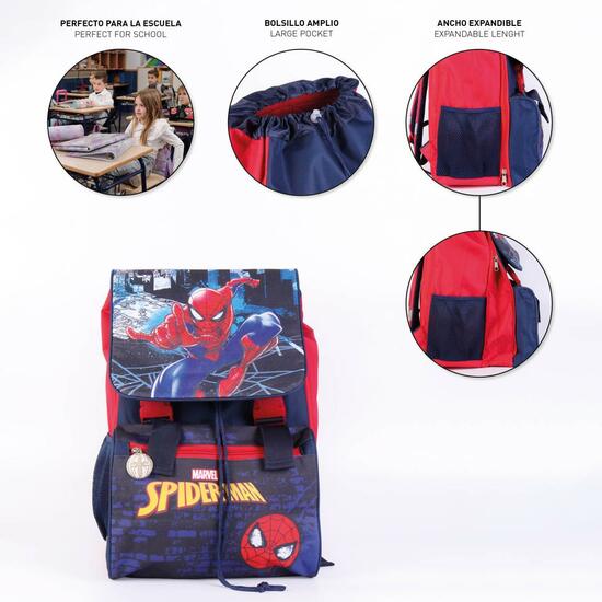 MOCHILA ESCOLAR GRANDE EXTENSIBLE SPIDERMAN RED image 3