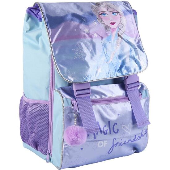 MOCHILA ESCOLAR GRANDE EXTENSIBLE FROZEN BLUE image 0