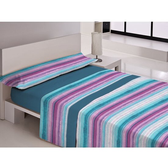 JUEGO DE SÁBANAS ESTAMPADO DELAVE AZUL 135 CM image 0