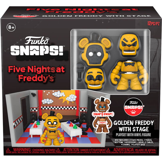FIGURA PLAYSET SNAPS! FIVE NIGHTS AT FREDDYS GOLDEN FREDDY WITH STAGE image 0