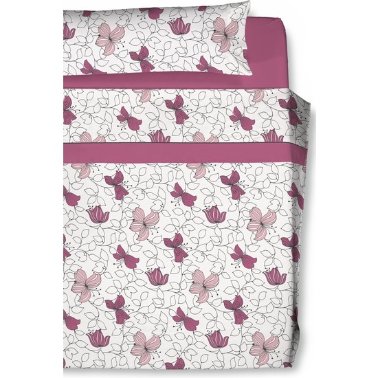 JUEGO DE SÁBANAS ESTAMPADO BEGOÑA DE CARLA RUBINI ROJO 90 CM image 0