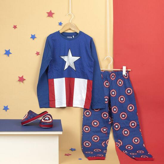 PIJAMAS Y BATAS PIJAMA LARGO AVENGERS CAPITAN AMERICA RED image 5