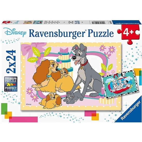 DISNEY CACHORROS PUZZLE DOBLE 2X24 PZAS.  image 0